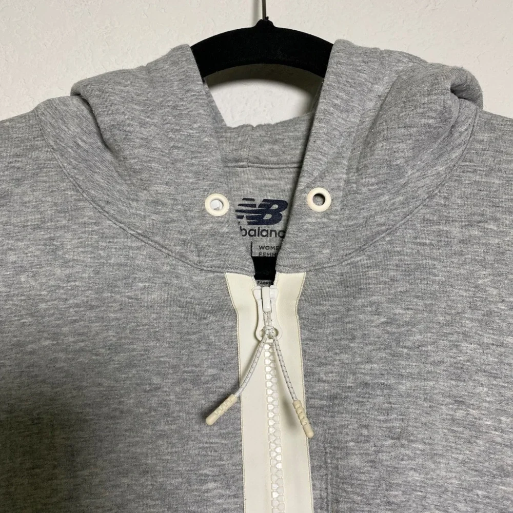 New Balance Womens Gray Full Zip Hoodie Long Sleeve Athletic Comfort Size XL - Picture 6 of 10